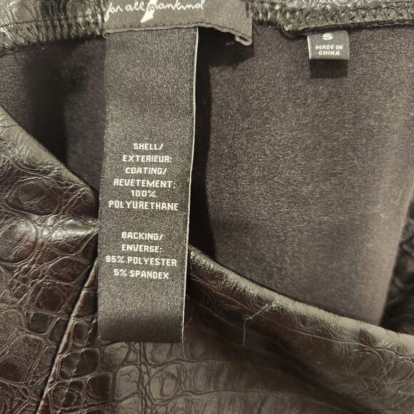 7 For All Mankind croc embossed black vegan leather high rise legging size small - Picture 5 of 5